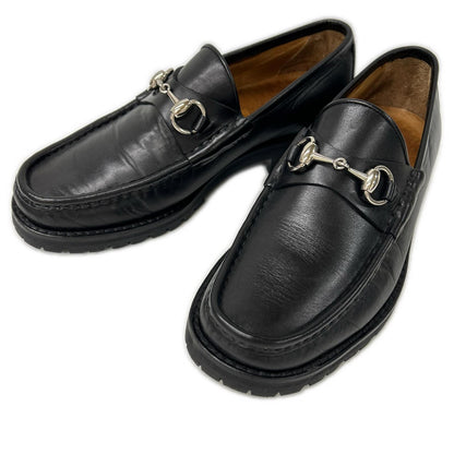 GUCCI Horsebit Leather Loafers Black Size 40E