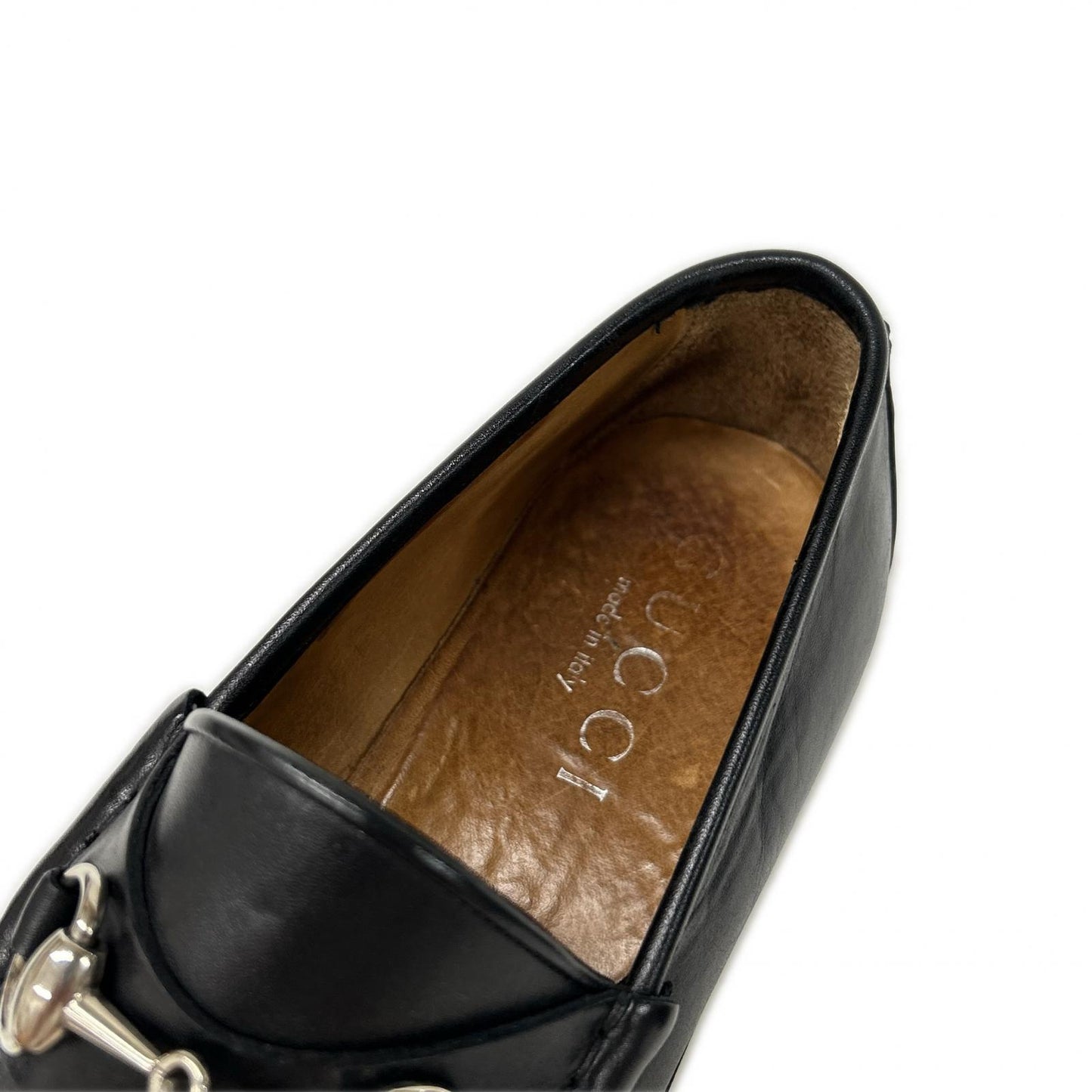 GUCCI Horsebit Leather Loafers Black Size 40E