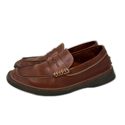 TOD'S CRAFT MEN LOAFER Leather Loafers Mahogany Size 5 1/2