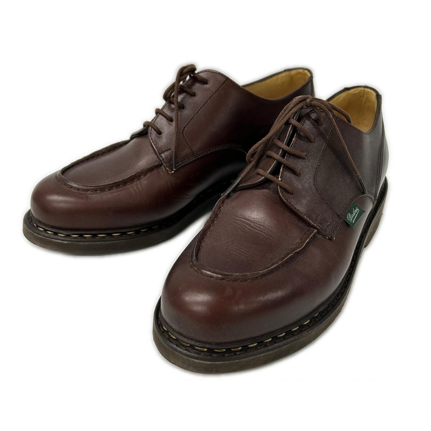 Paraboot CHAMBORD U-Tip Leather Boots Dark Brown Size 7F