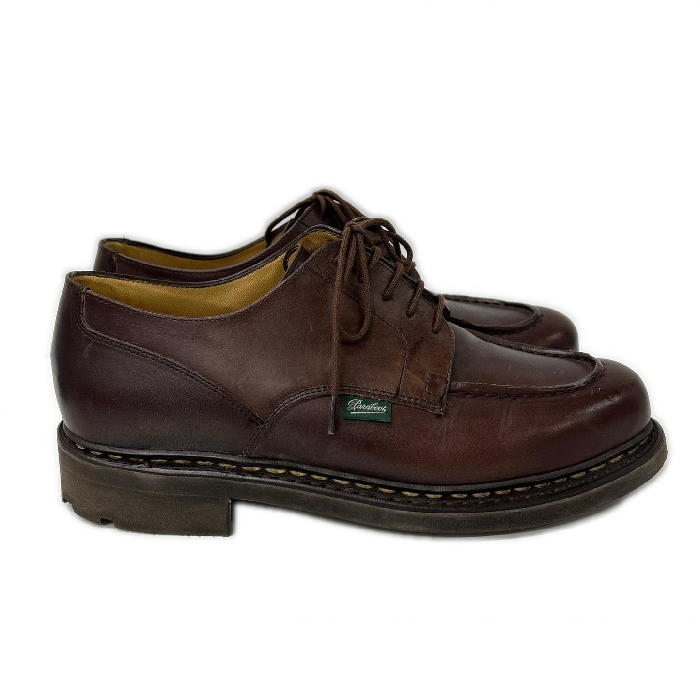 Paraboot CHAMBORD U-Tip Leather Boots Dark Brown Size 7F