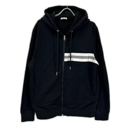 MONCLER Embossed Logo Hooded Zip Cardigan Black Size XL