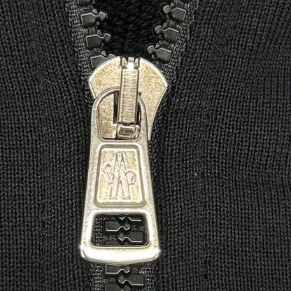 MONCLER Embossed Logo Hooded Zip Cardigan Black Size XL