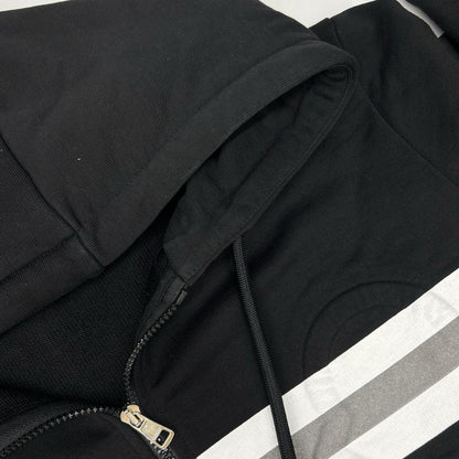 MONCLER Embossed Logo Hooded Zip Cardigan Black Size XL