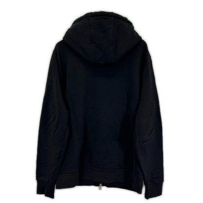 MONCLER Embossed Logo Hooded Zip Cardigan Black Size XL