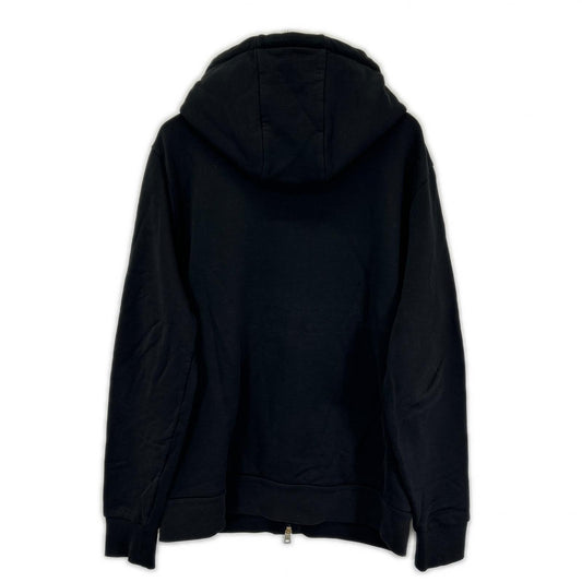 MONCLER Embossed Logo Hooded Zip Cardigan Black Size XL