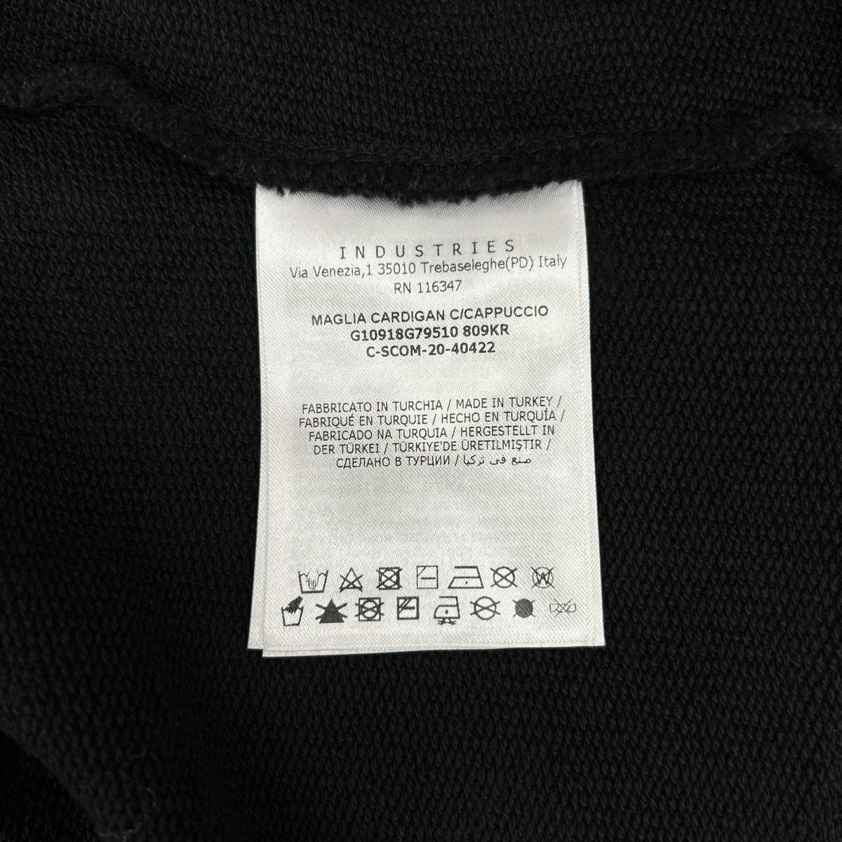 MONCLER Embossed Logo Hooded Zip Cardigan Black Size XL