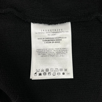 MONCLER Embossed Logo Hooded Zip Cardigan Black Size XL