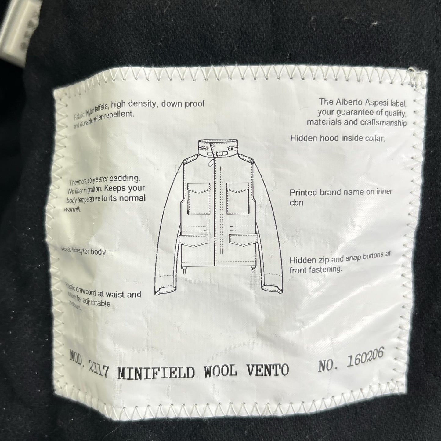 ASPESI M-65 Field Nylon Jacket Black Size XL