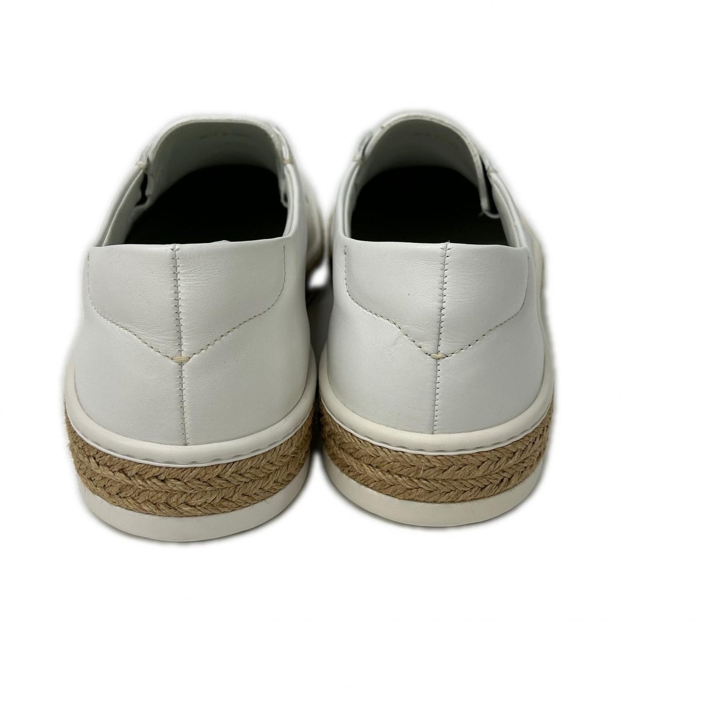 PRADA Leather Espadrille Slip-Ons White Size 9