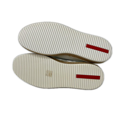 PRADA Leather Espadrille Slip-Ons White Size 9