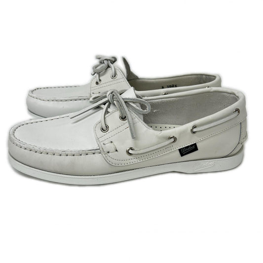 Paraboot Barth/Marine Leather Deck Shoes White Boots Size 8
