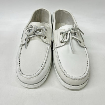 Paraboot Barth/Marine Leather Deck Shoes White Boots Size 8