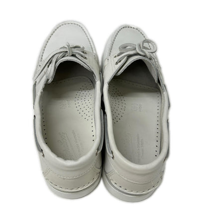 Paraboot Barth/Marine Leather Deck Shoes White Boots Size 8