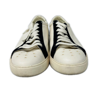MONCLER Leather Suede Sneakers White/Black Size EU 42