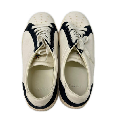 MONCLER Leather Suede Sneakers White/Black Size EU 42