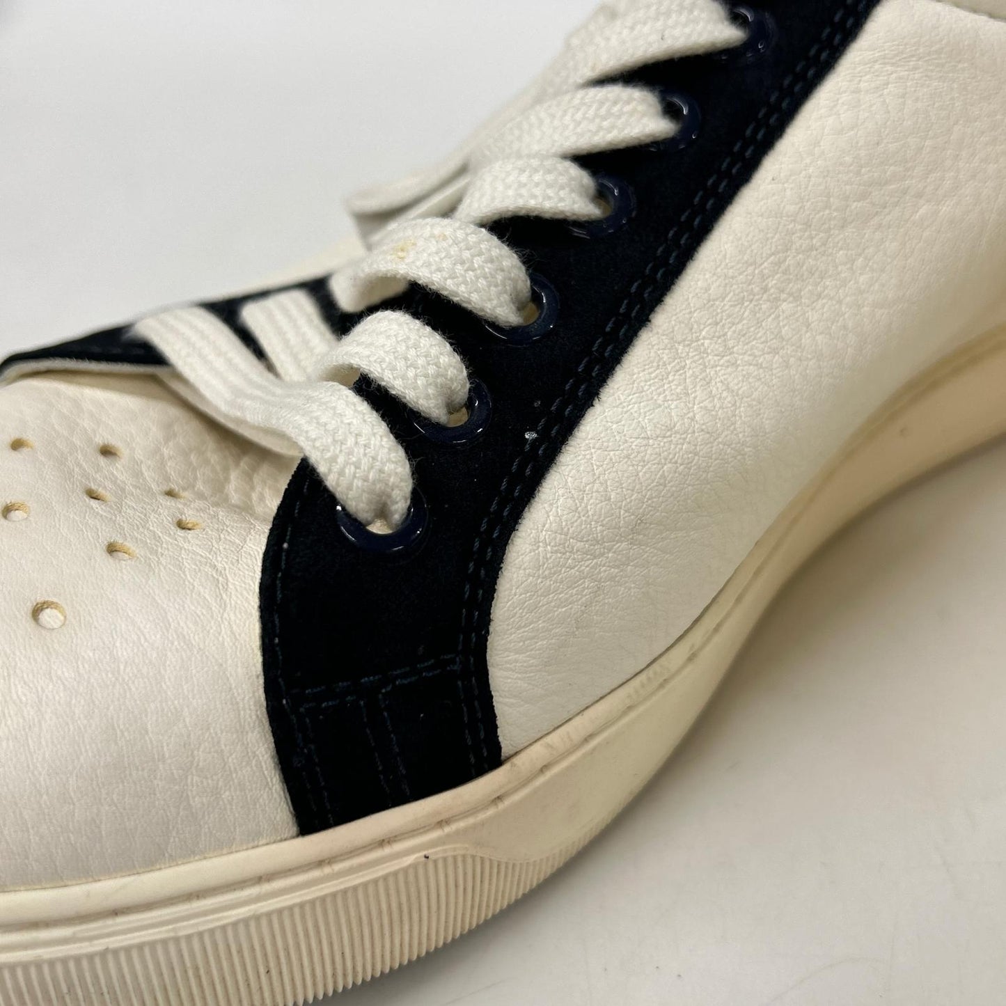 MONCLER Leather Suede Sneakers White/Black Size EU 42