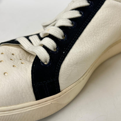 MONCLER Leather Suede Sneakers White/Black Size EU 42
