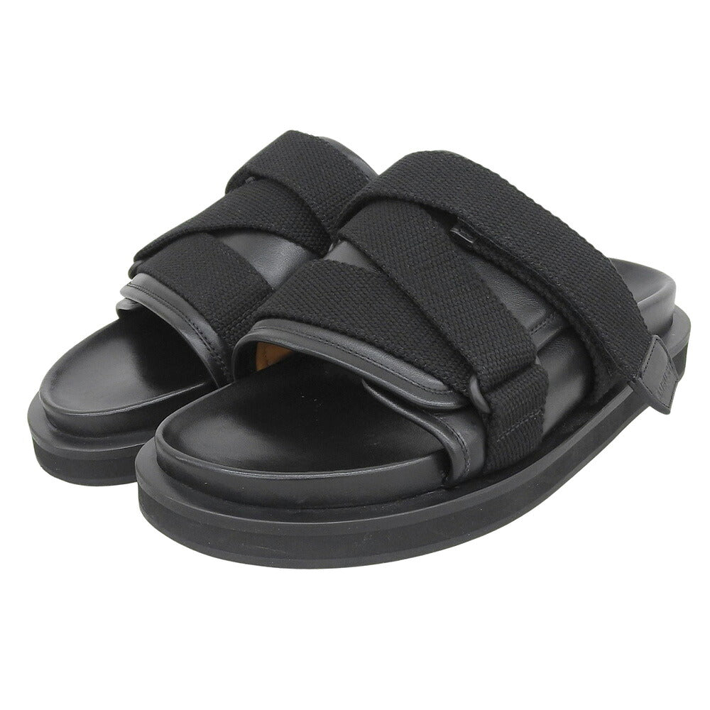 AMBUSH Padded Belt Leather Slide Sandals Black Size EU 41