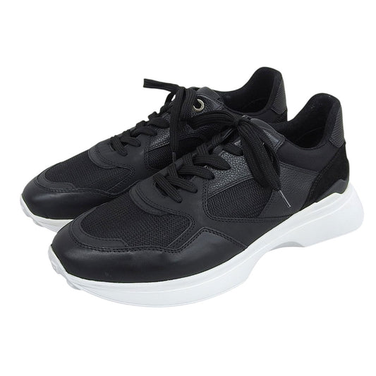 Baldinini Leather Mesh Low-Top Sneakers Black Size EU 43