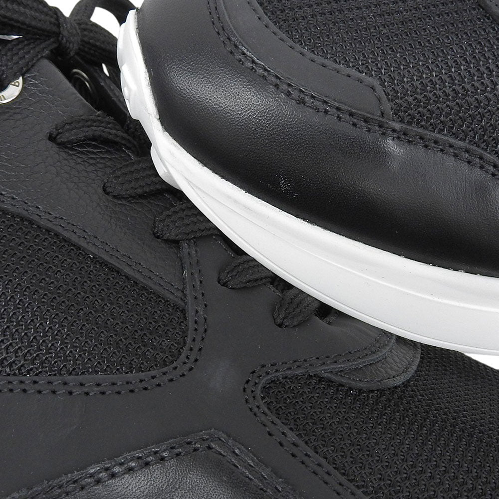 Baldinini Leather Mesh Low-Top Sneakers Black Size EU 43