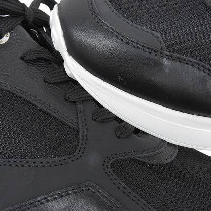 Baldinini Leather Mesh Low-Top Sneakers Black Size EU 43