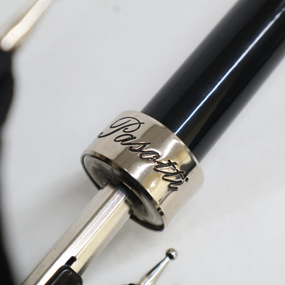 Pasotti Black Swarovski Vintage Panther Long Umbrella
