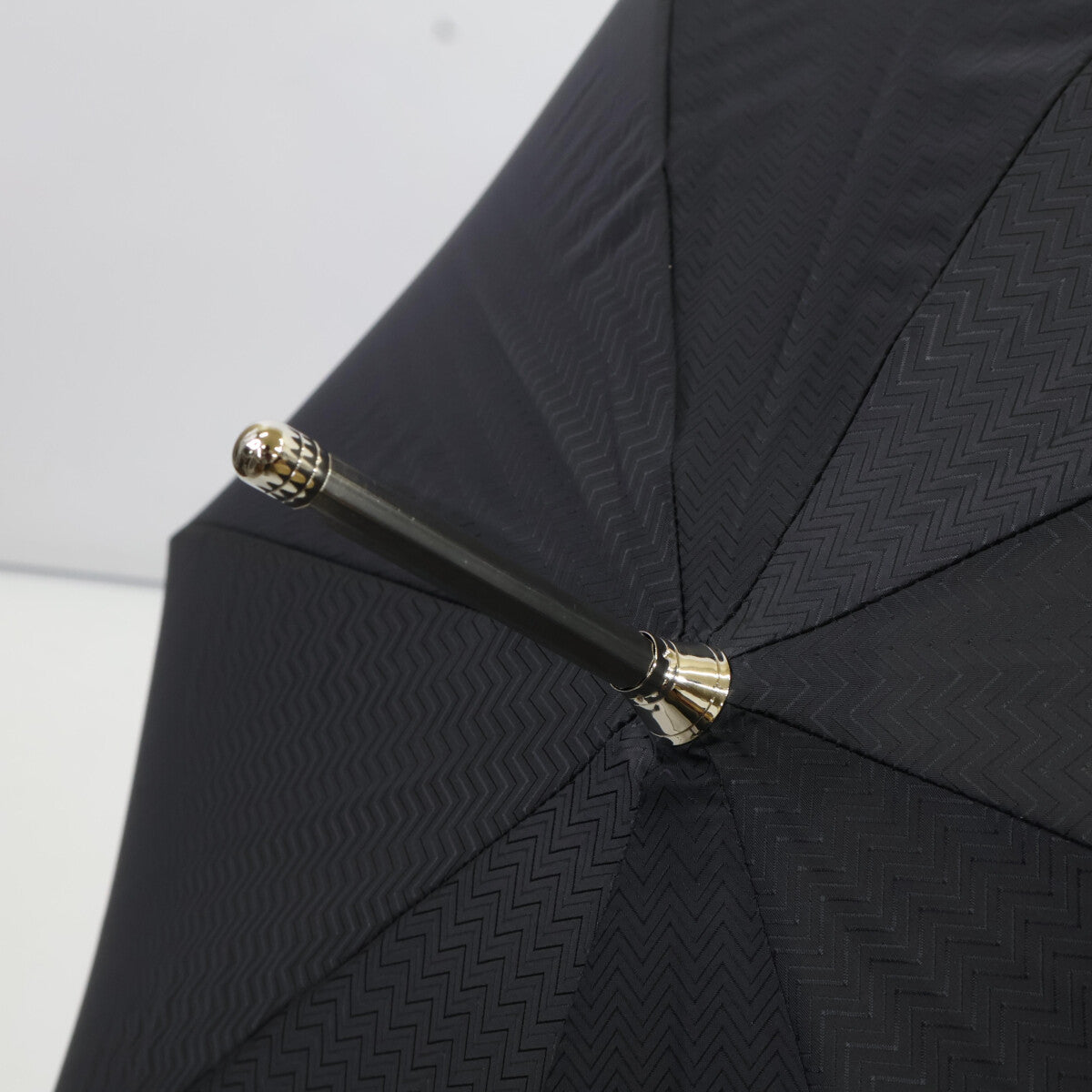 Pasotti Black Swarovski Vintage Panther Long Umbrella