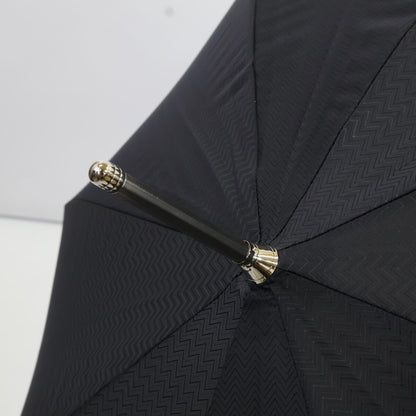 Pasotti Black Swarovski Vintage Panther Long Umbrella