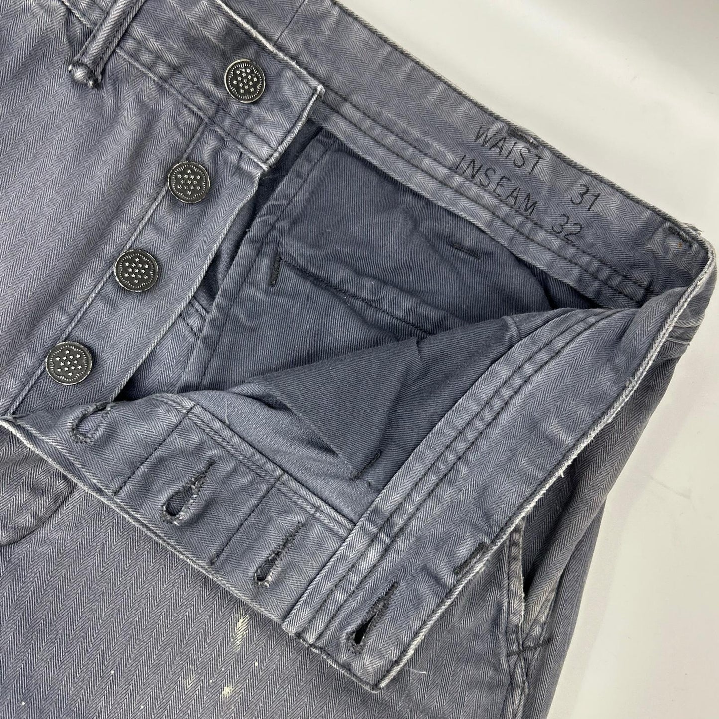 RRL Gray Double Knee Painter Jeans Size 31×32