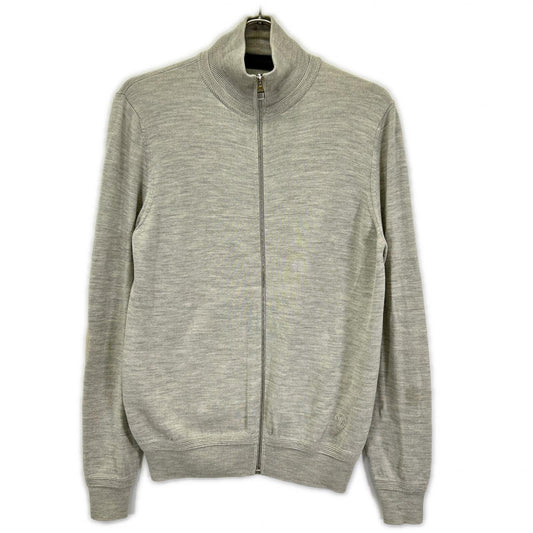 LOUIS VUITTON Gray Wool Silk Driver's Knit Jacket Size XS