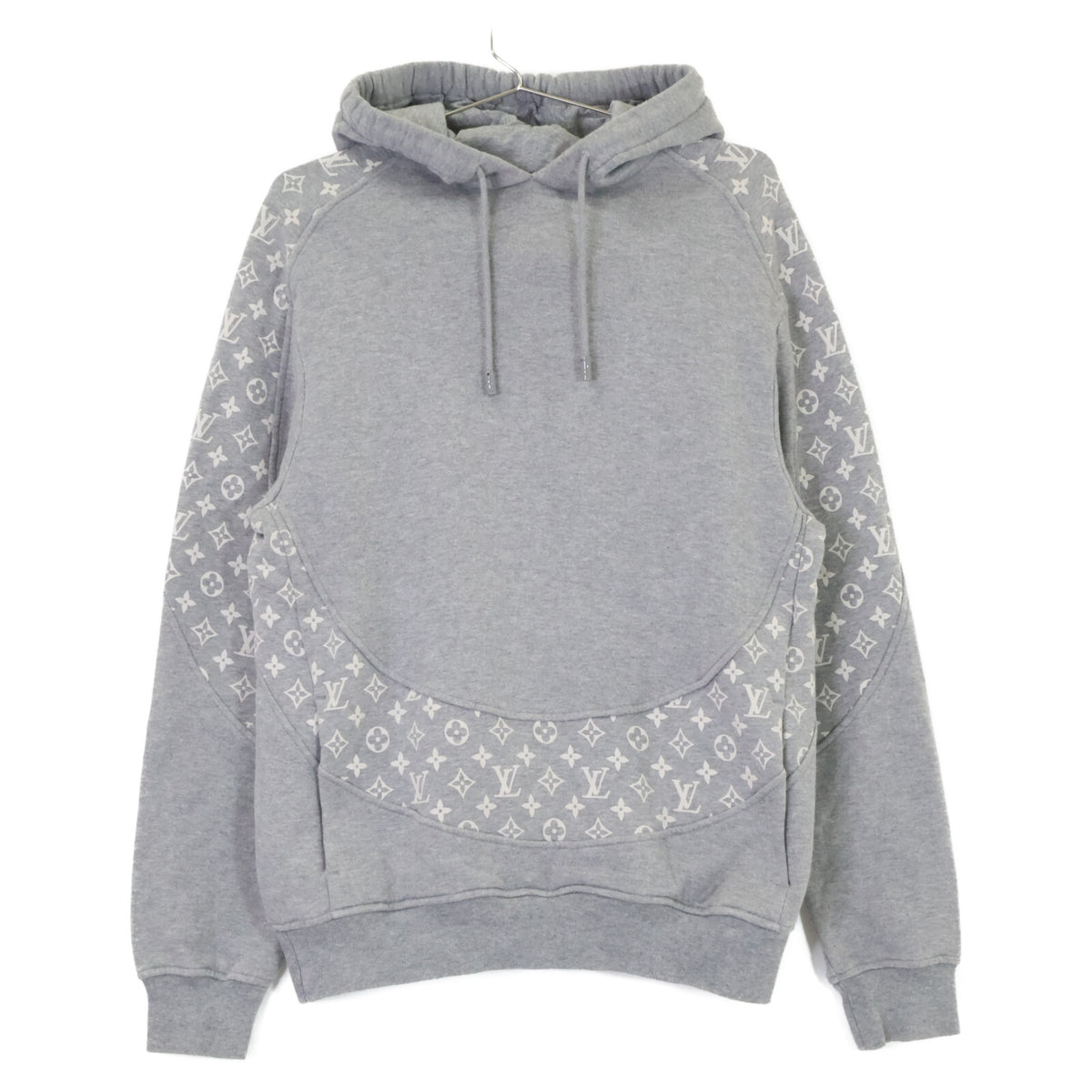 LOUIS VUITTON Monogram Circle Cut Hoodie Gray Size XS