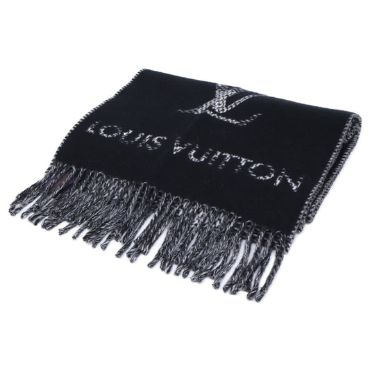 LOUIS VUITTON Cashmere Monogram Damier Fringe Scarf