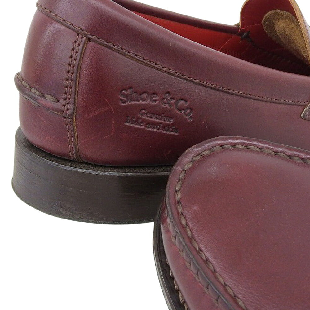 REGAL Shoe&Co Leather Coin Loafers Burgundy Size 25