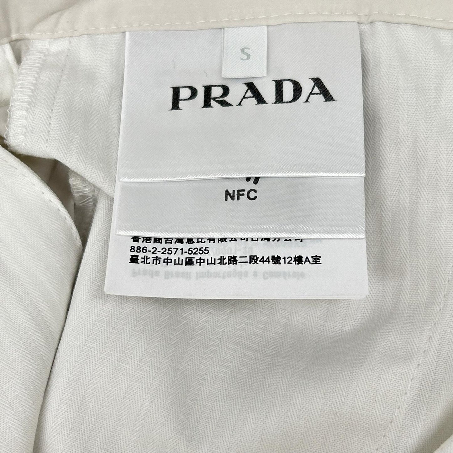 PRADA 23 Nylon Wide Slacks Pants White Size S