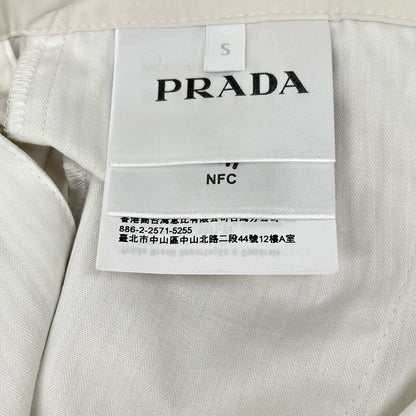 PRADA 23 Nylon Wide Slacks Pants White Size S