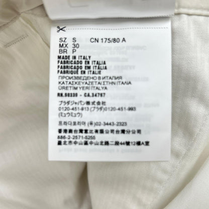 PRADA 23 Nylon Wide Slacks Pants White Size S