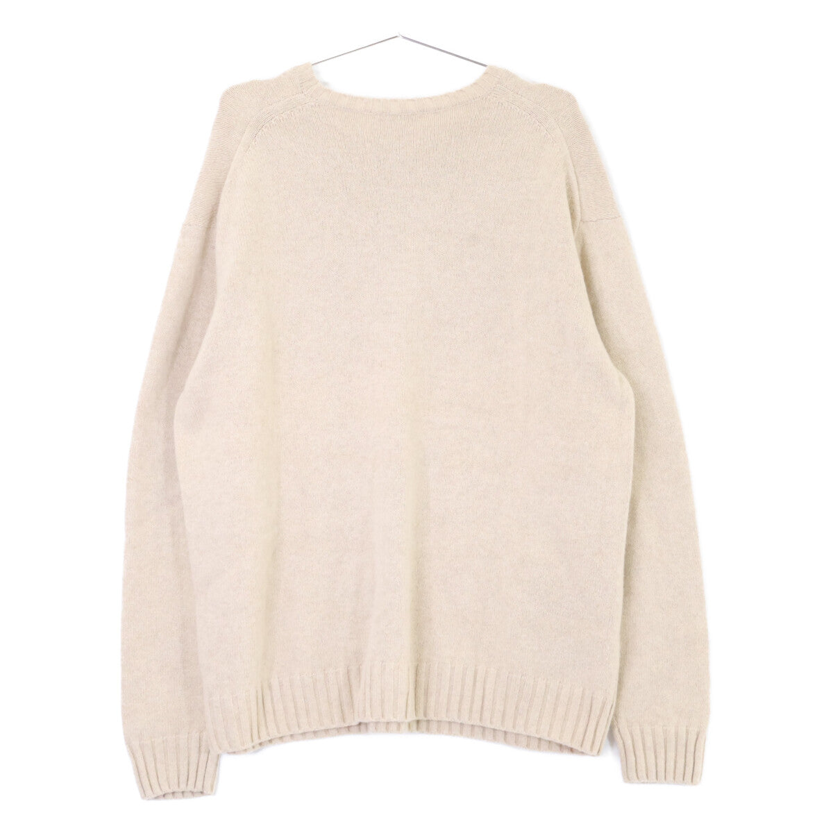 AURALEE Cotton Wool Cashmere Crew Neck Sweater Beige Size 5