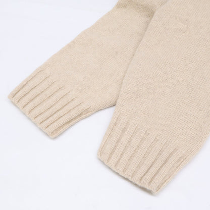 AURALEE Cotton Wool Cashmere Crew Neck Sweater Beige Size 5