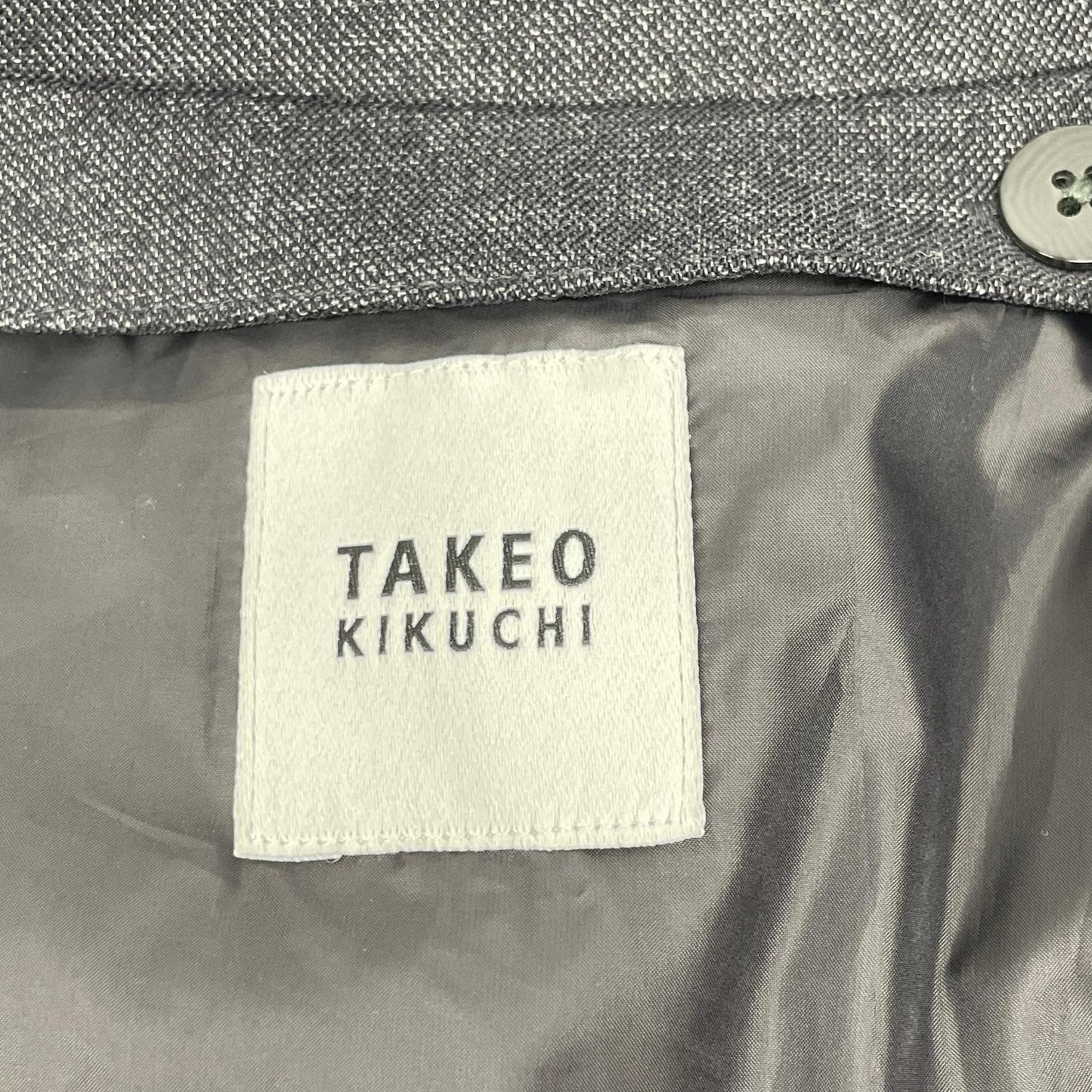 TAKEOKIKUCHI Down-Lined Melange Stand Coat Charcoal Size 3