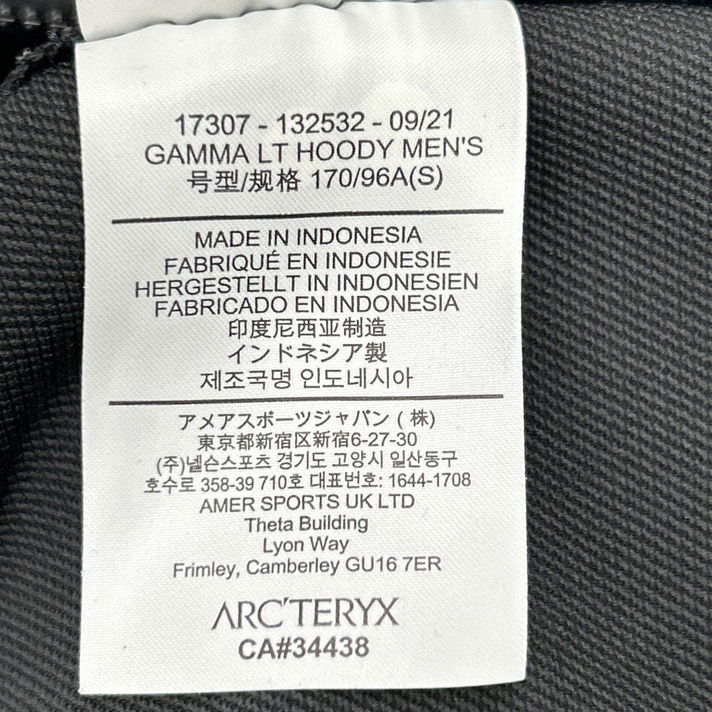 ARC'TERYX 21' Gamma LT Hoody Softshell Jacket Black Size S