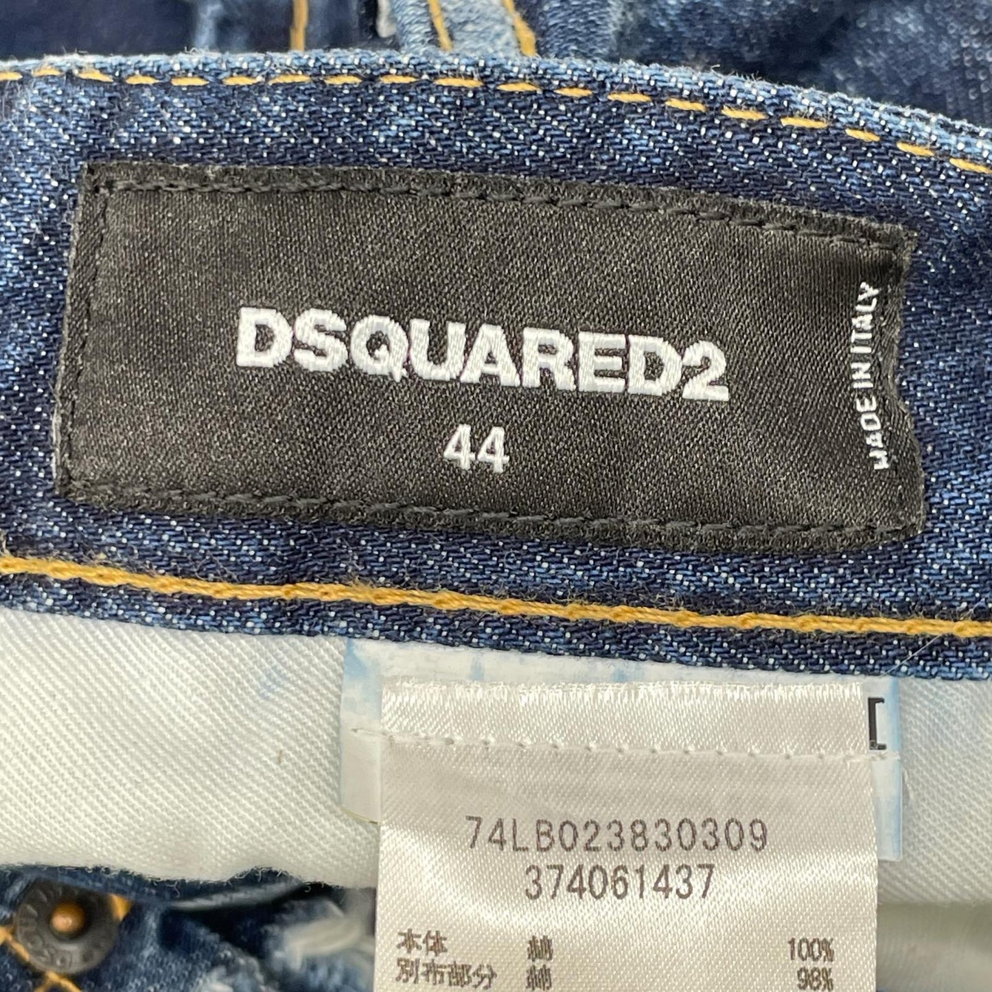 DSQUARED2 KENNY TWIST Distressed Skinny Jeans Indigo Size 44