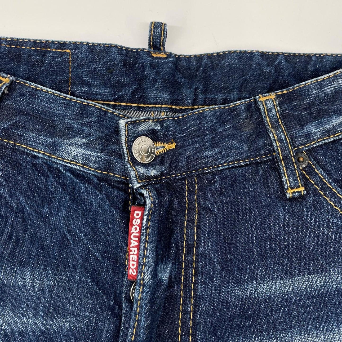 DSQUARED2 KENNY TWIST Distressed Skinny Jeans Indigo Size 44