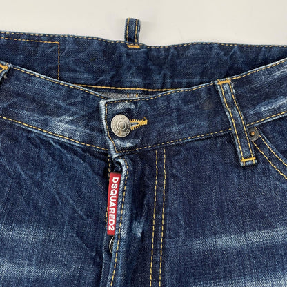 DSQUARED2 KENNY TWIST Distressed Skinny Jeans Indigo Size 44