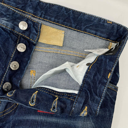 DSQUARED2 KENNY TWIST Distressed Skinny Jeans Indigo Size 44