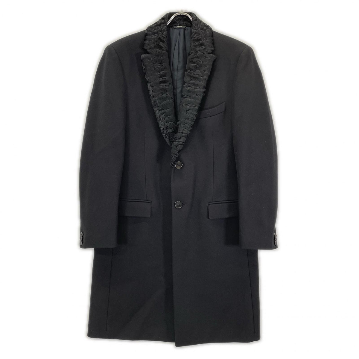 FENDI Wool Cashmere Chester Coat Black Size 50