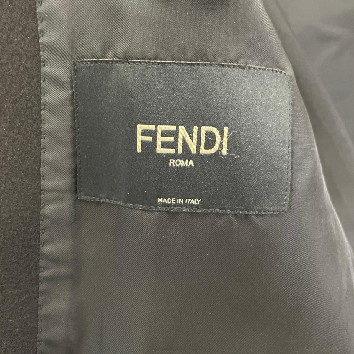 FENDI Wool Cashmere Chester Coat Black Size 50