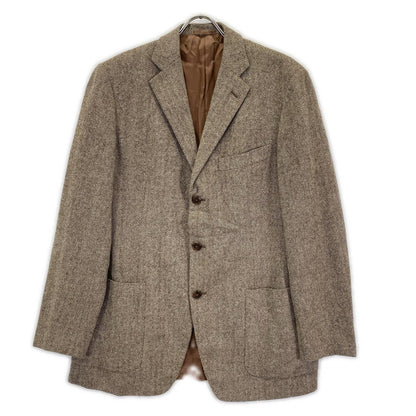 Belvest Wool x Cashmere Herringbone Tweed Brown Vest Size 50