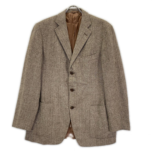 Belvest Wool x Cashmere Herringbone Tweed Brown Vest Size 50