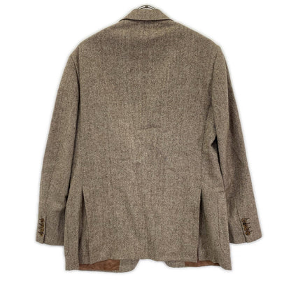 Belvest Wool x Cashmere Herringbone Tweed Brown Vest Size 50